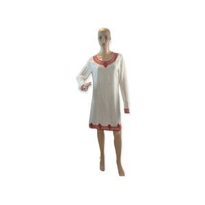 Image Of Me Women's Beige Cotton Tunic Sequence Embroidered. Size Xs